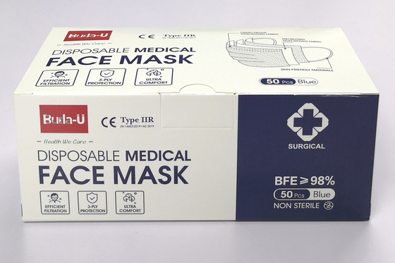 Chirurgische Gesichtsmaske ASTM-Niveau-2 mit Ohr-Schleifen 3 Schichten Wegwerf